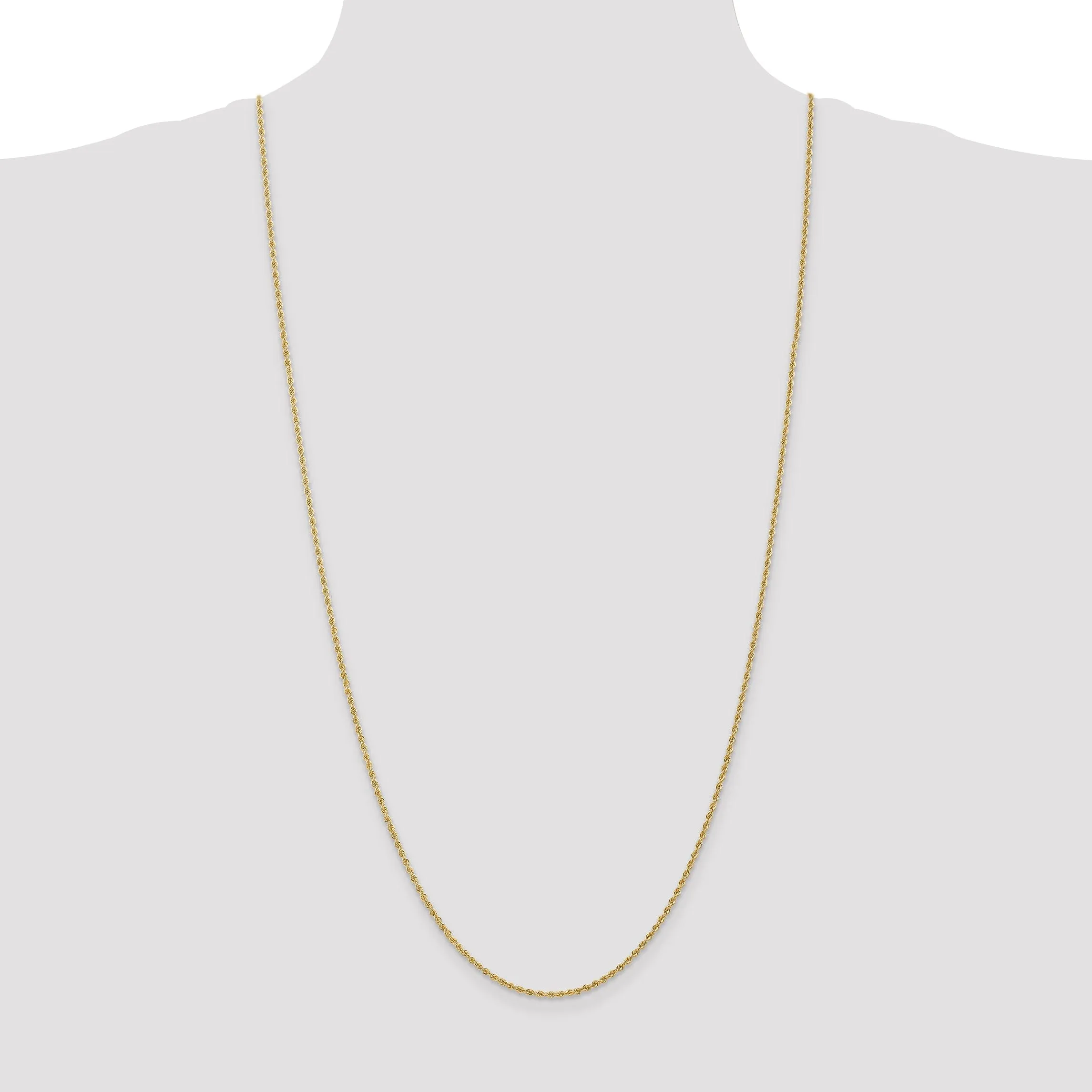 14k Yellow Gold 1.6mm Solid Rope