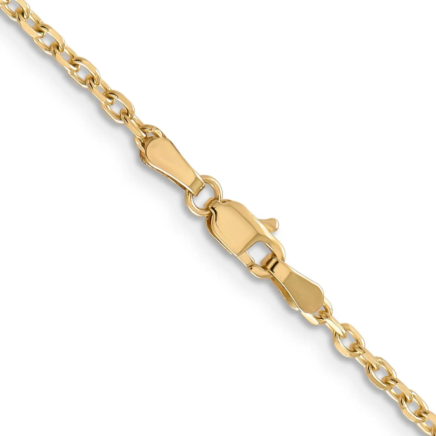 14k Yellow Gold 2.20mm Round Link Cable Chain