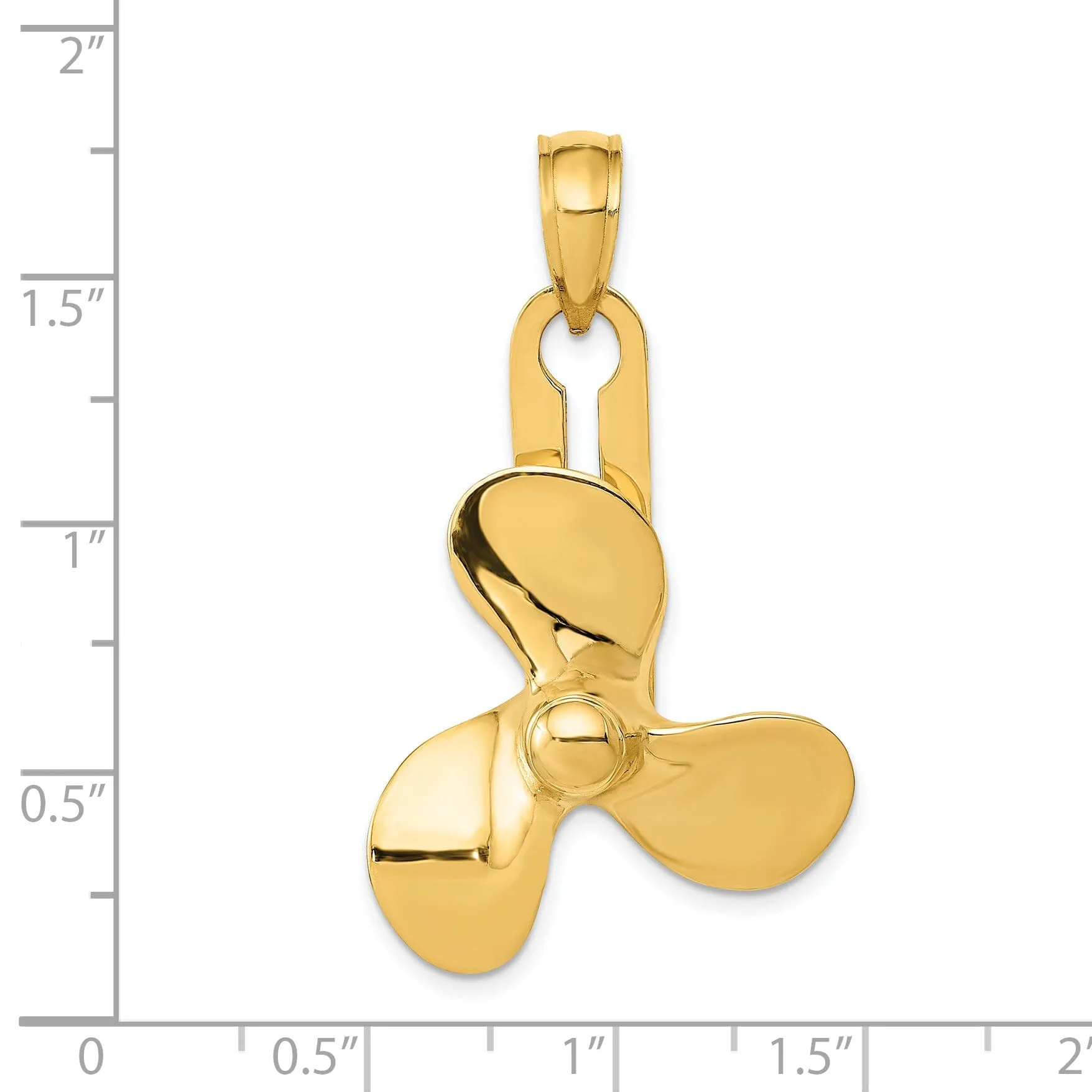 14k Yellow Gold 3 Blade Propeller Pendant