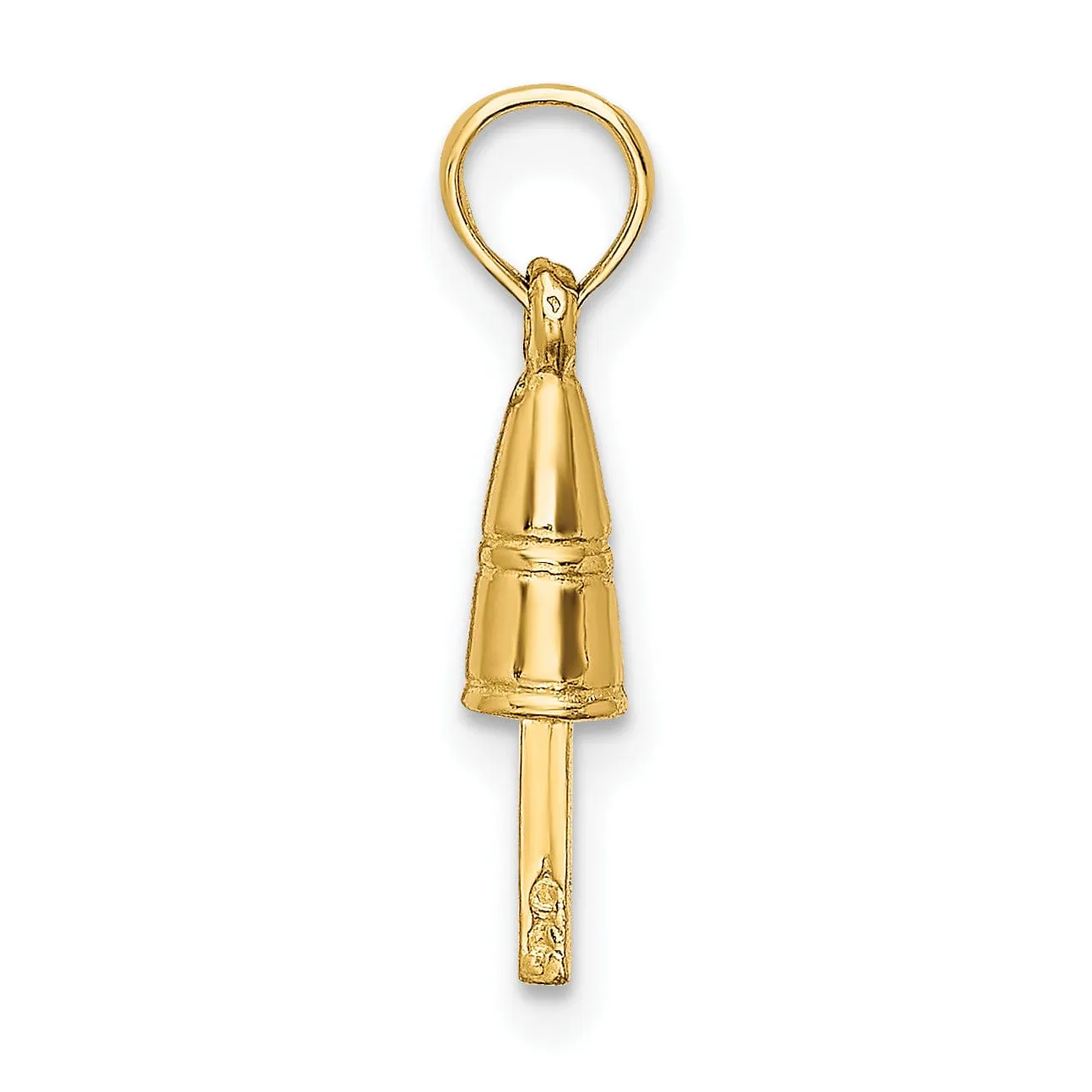 14K Yellow Gold Polished Finish 3-D Buoy Charm Pendant