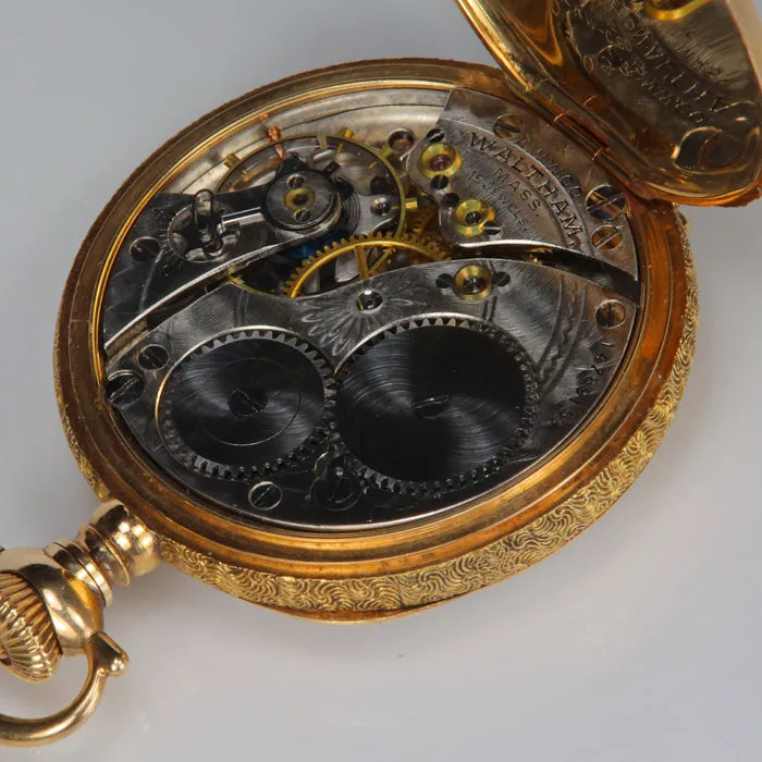 14K Yellow Gold Waltham Pocket Watch
