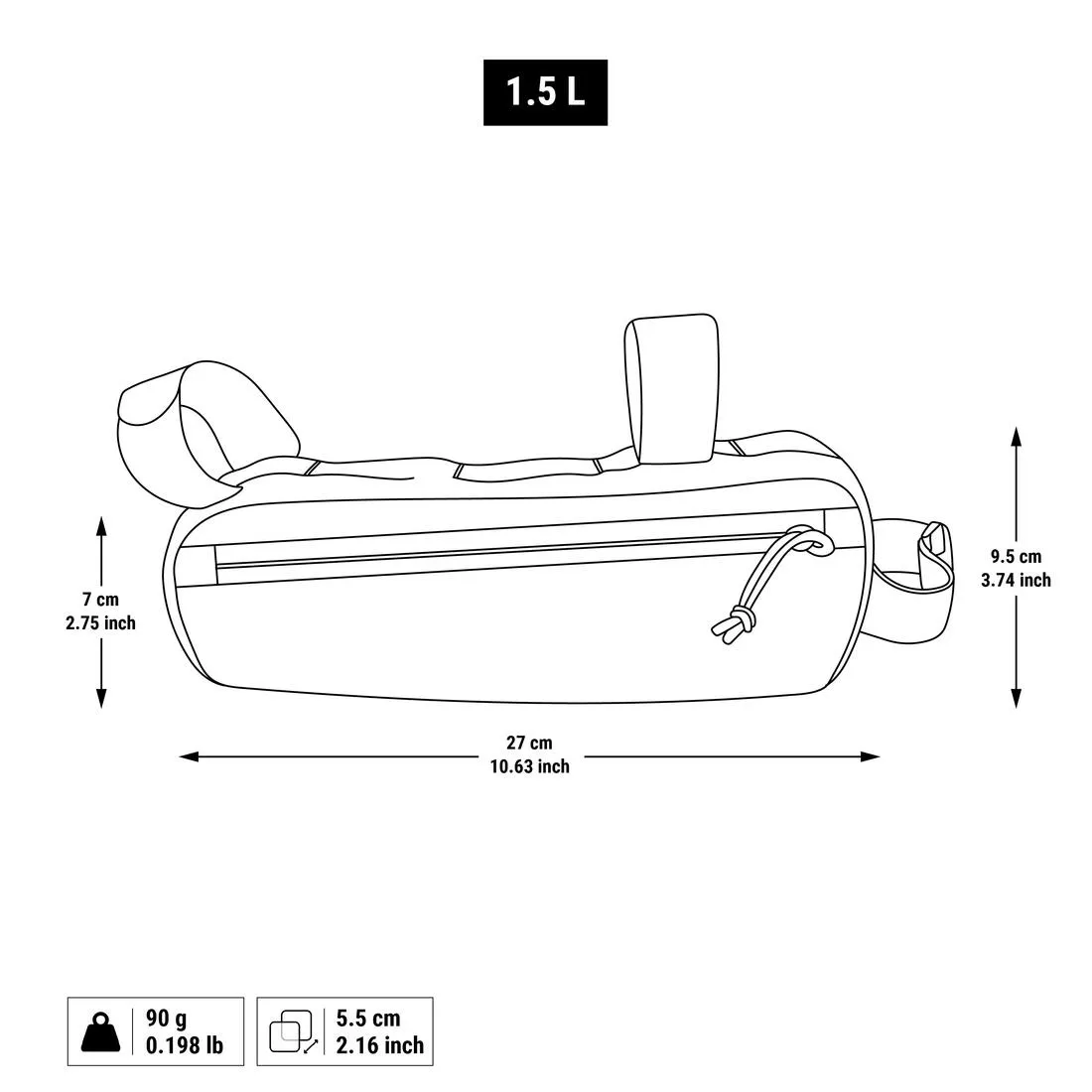 1.5 L Frame Bag ACTV 100 - Black