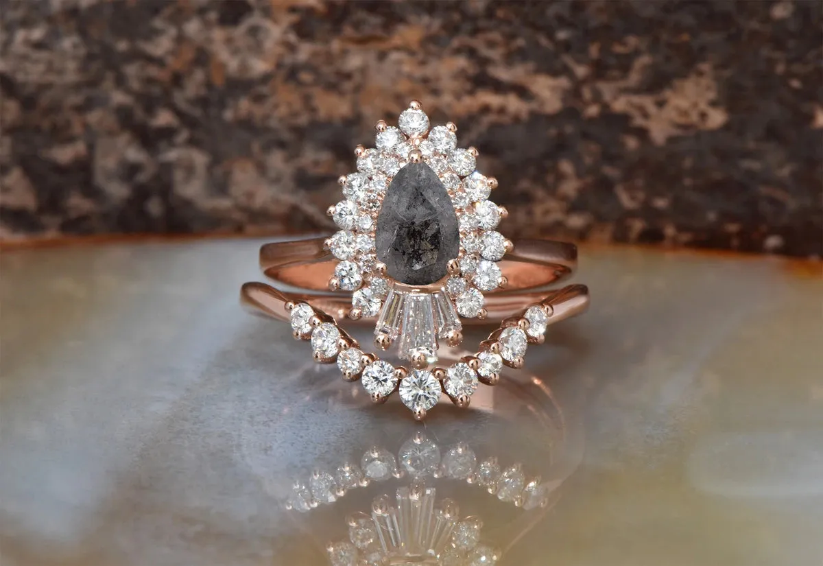 1.60 ct salt and pepper diamond ring set non traditional engagement ideas