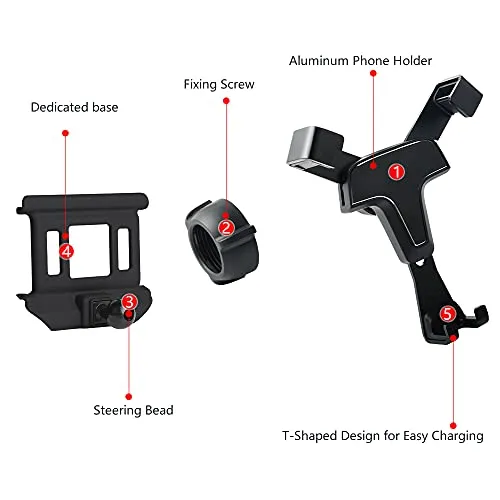 1797 for Audi Q5 Accessories 2018 2019 2020 2021 Phone Mount Holder Car Cellphone Cradle Air Outlet Hazard Button Gravity Upgraded Dash Navigation Black