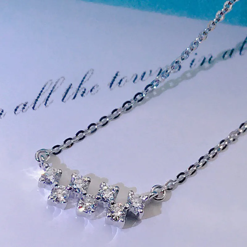 18K Gold 0.15ct Natural Diamond Simple Necklace