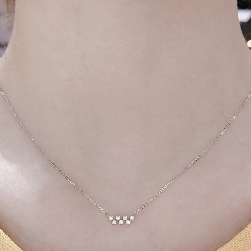 18K Gold 0.15ct Natural Diamond Simple Necklace