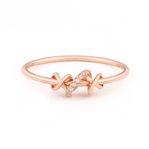 18K Gold Diamond Special-shaped Simple Diamond Ring Exclusively Handcrafted 0.015 Carat Natural Diamond (H-F Color, VS1-VS2 Clarity)