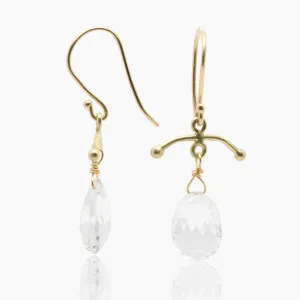18K Gold Topaz Drop Earrings