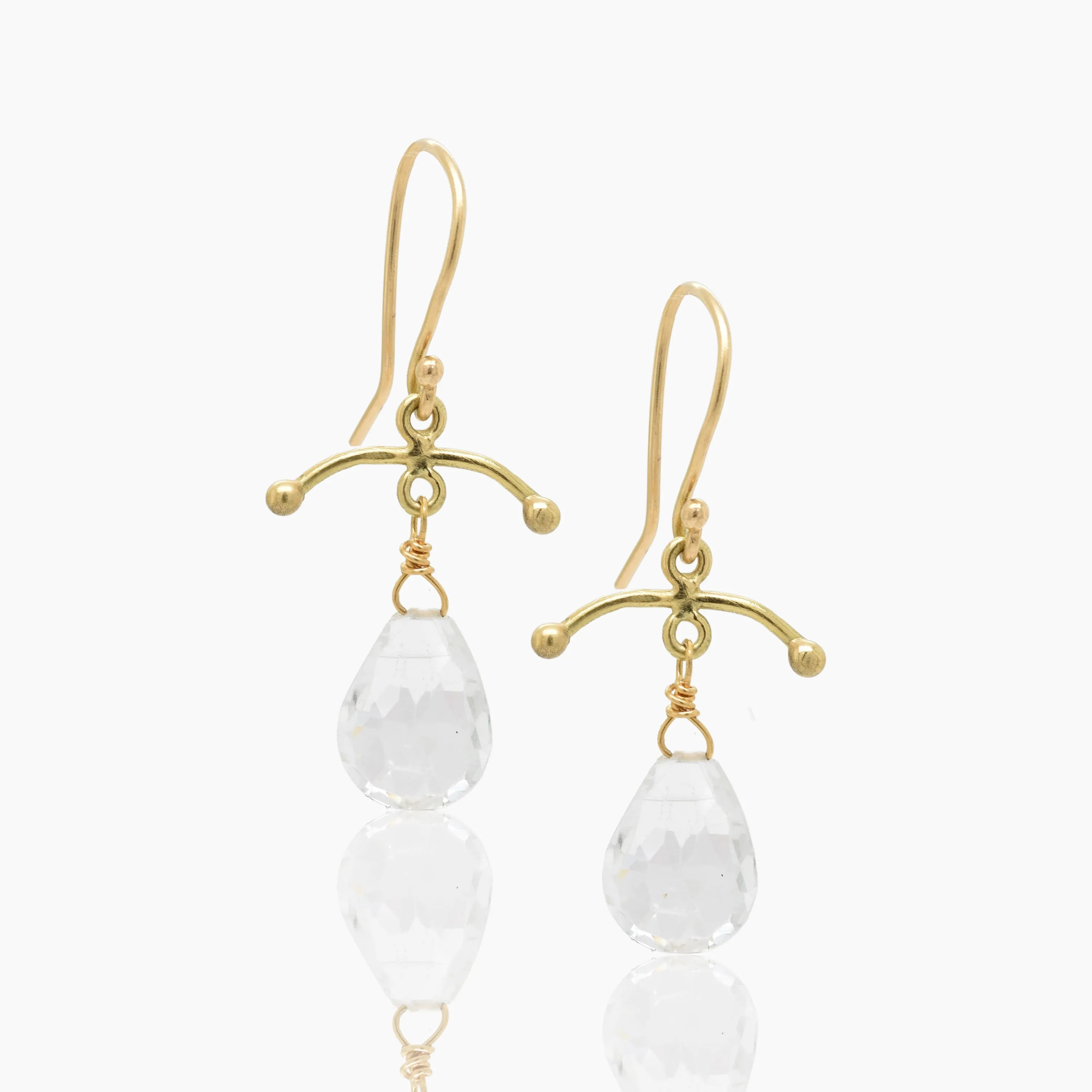 18K Gold Topaz Drop Earrings