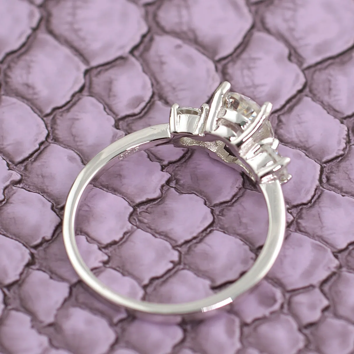 1.9 CTW Oval 3 Stone VVS1 Moissanite Engagement Ring