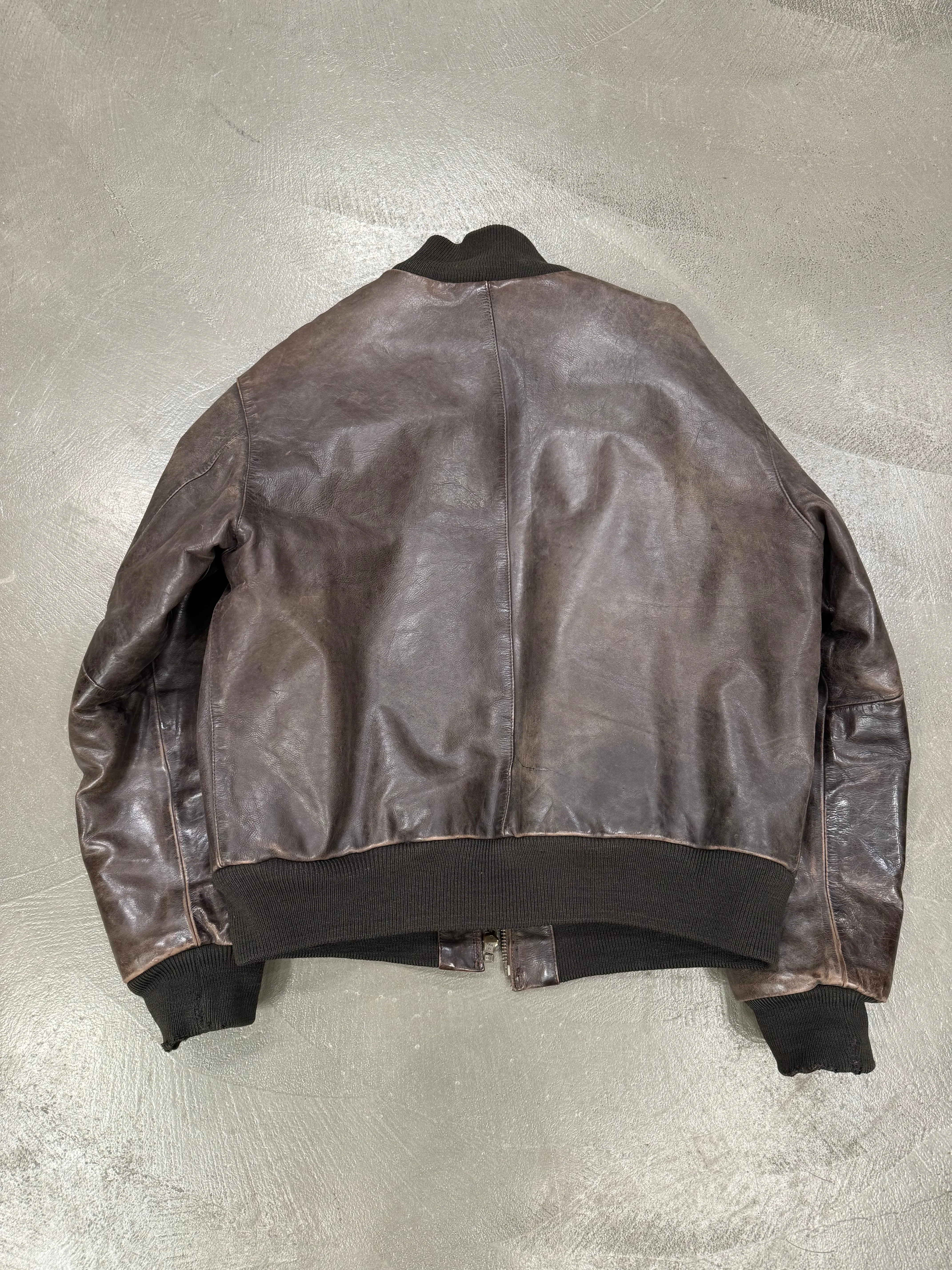 1980s ARMANI leather MA-1 bomber jacket
