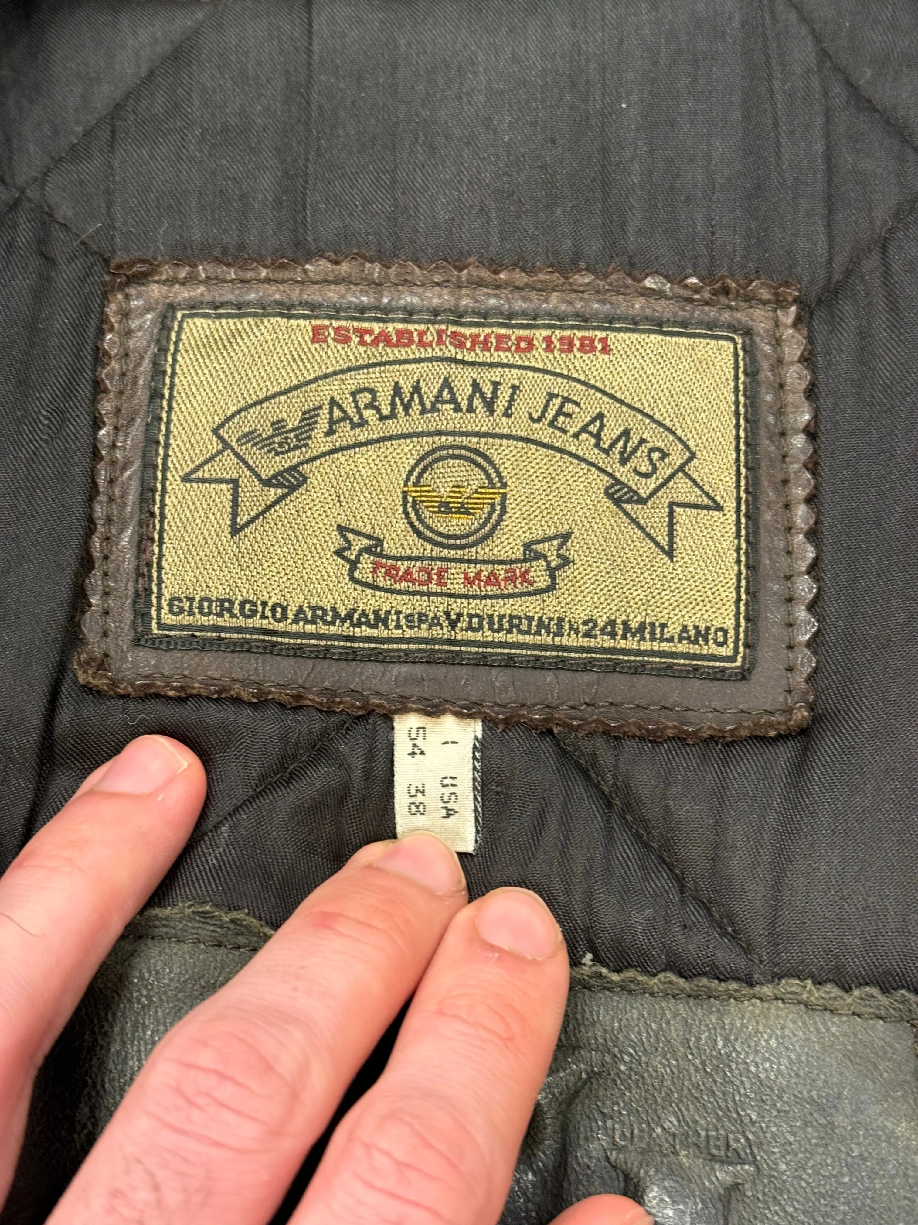 1980s ARMANI leather MA-1 bomber jacket