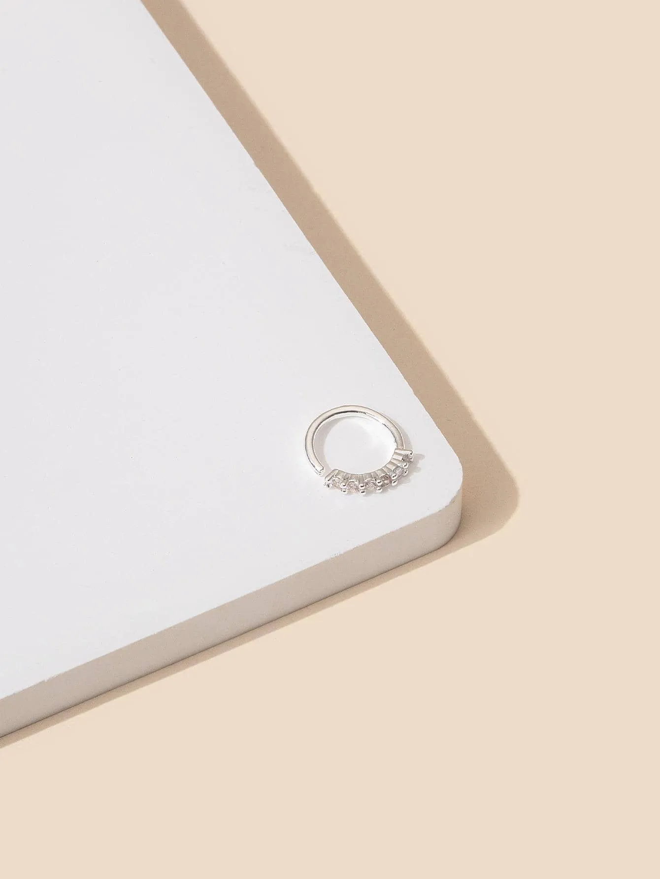 1pc Simple Copper & Cubic Zirconia Luxury Nose Ring - FD ⚡