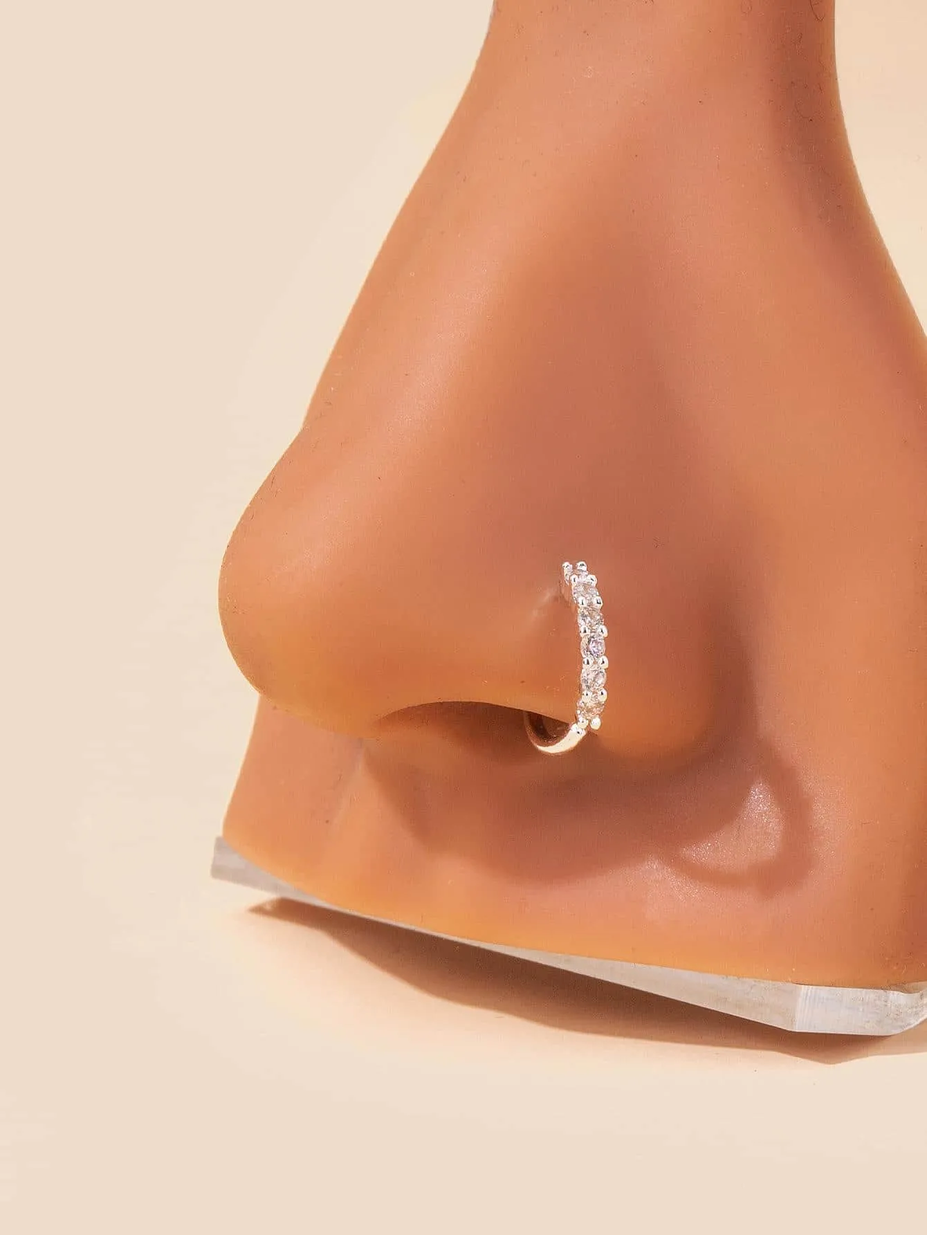 1pc Simple Copper & Cubic Zirconia Luxury Nose Ring - FD ⚡