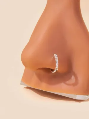 1pc Simple Copper & Cubic Zirconia Luxury Nose Ring - FD ⚡