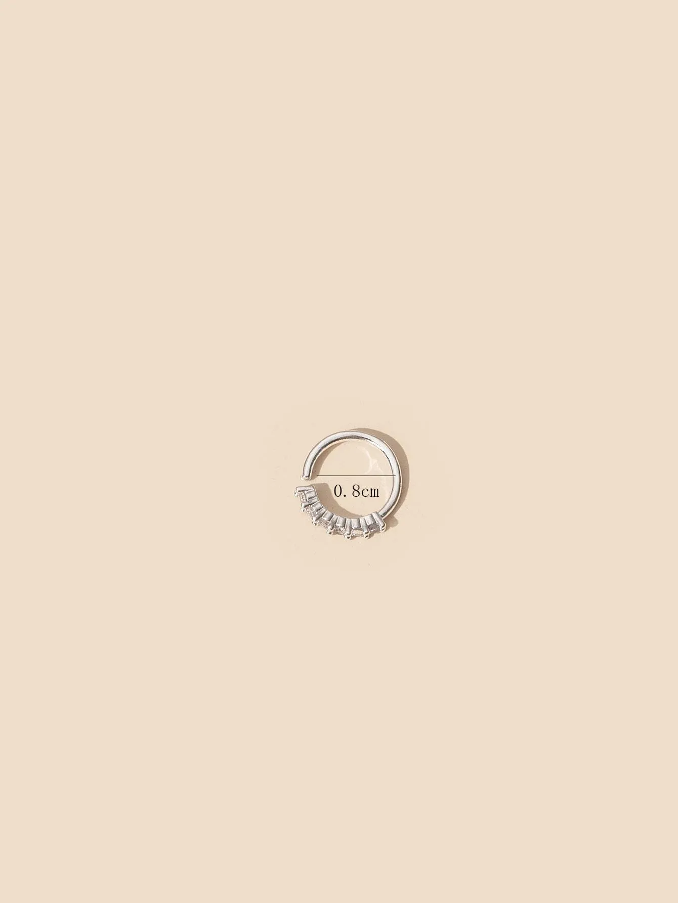 1pc Simple Copper & Cubic Zirconia Luxury Nose Ring - FD ⚡