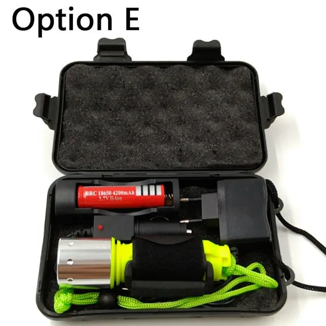 2000LM T6/ Q5 LED Waterproof scuba Diver Diving Flashlight underwater Flash Light Torch