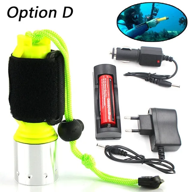 2000LM T6/ Q5 LED Waterproof scuba Diver Diving Flashlight underwater Flash Light Torch