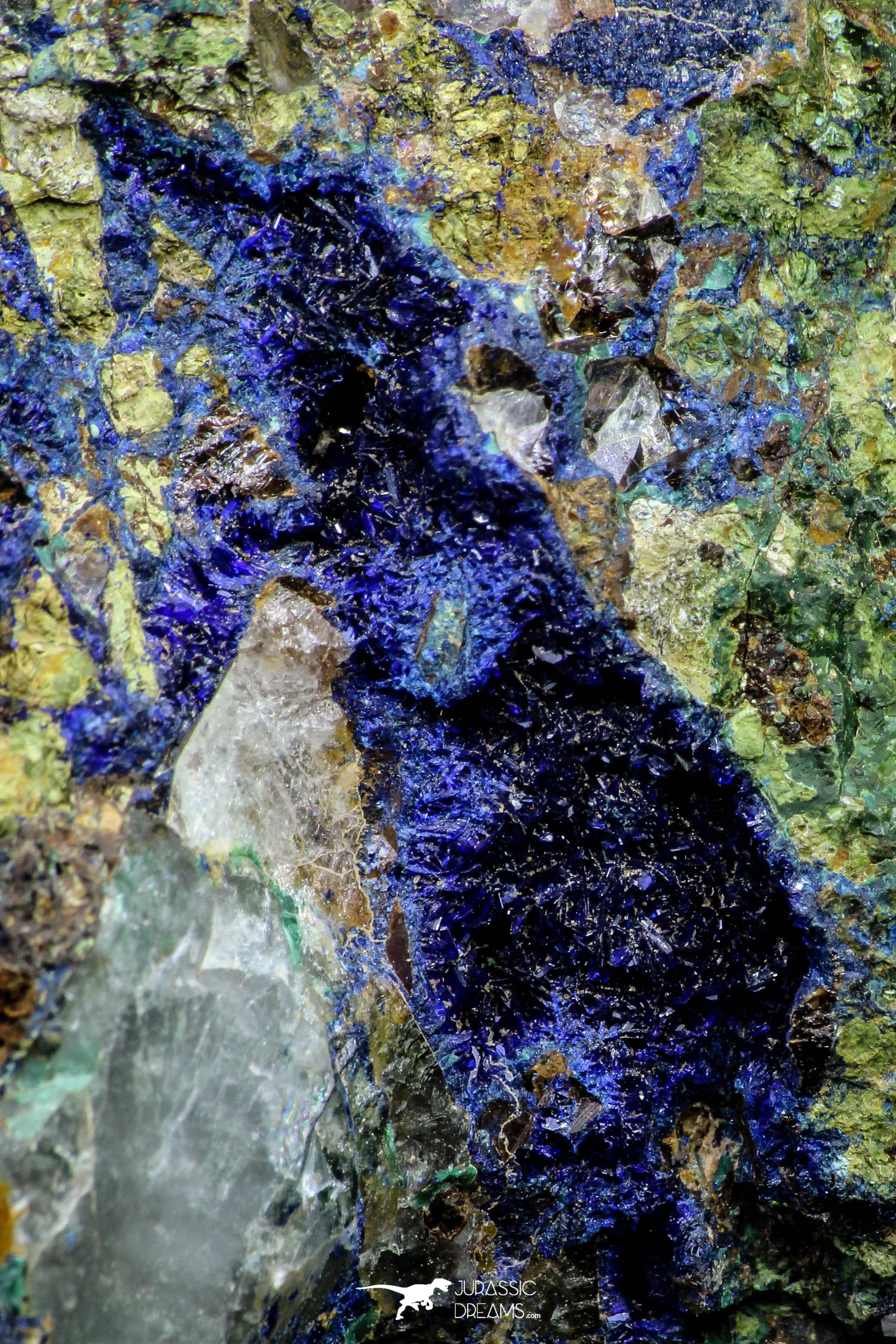 21193 - Beautiful Azurite Cristals   Malachite Cristals in Quartz Matrix - Alnif (South Morocco)