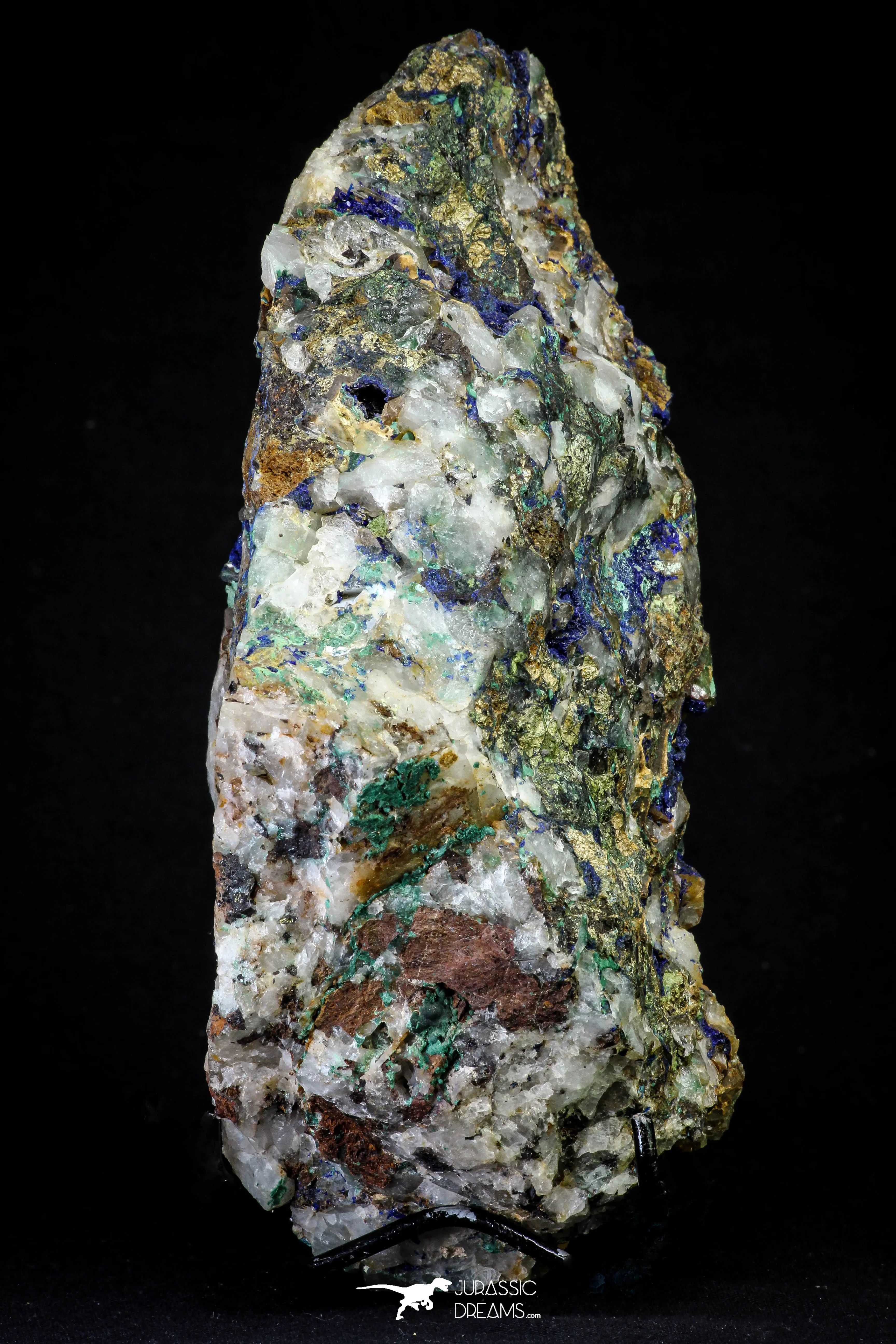 21193 - Beautiful Azurite Cristals   Malachite Cristals in Quartz Matrix - Alnif (South Morocco)
