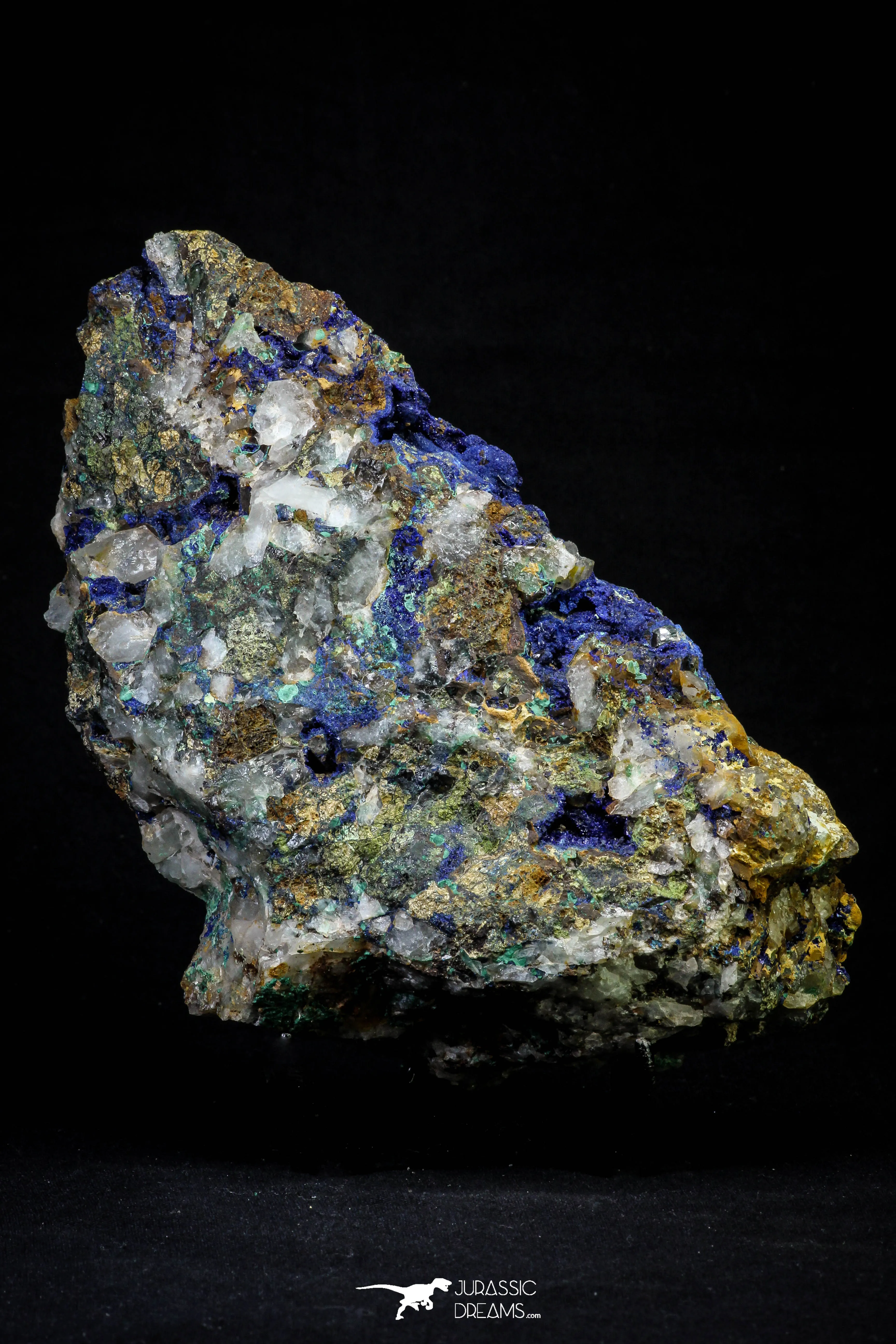 21193 - Beautiful Azurite Cristals   Malachite Cristals in Quartz Matrix - Alnif (South Morocco)