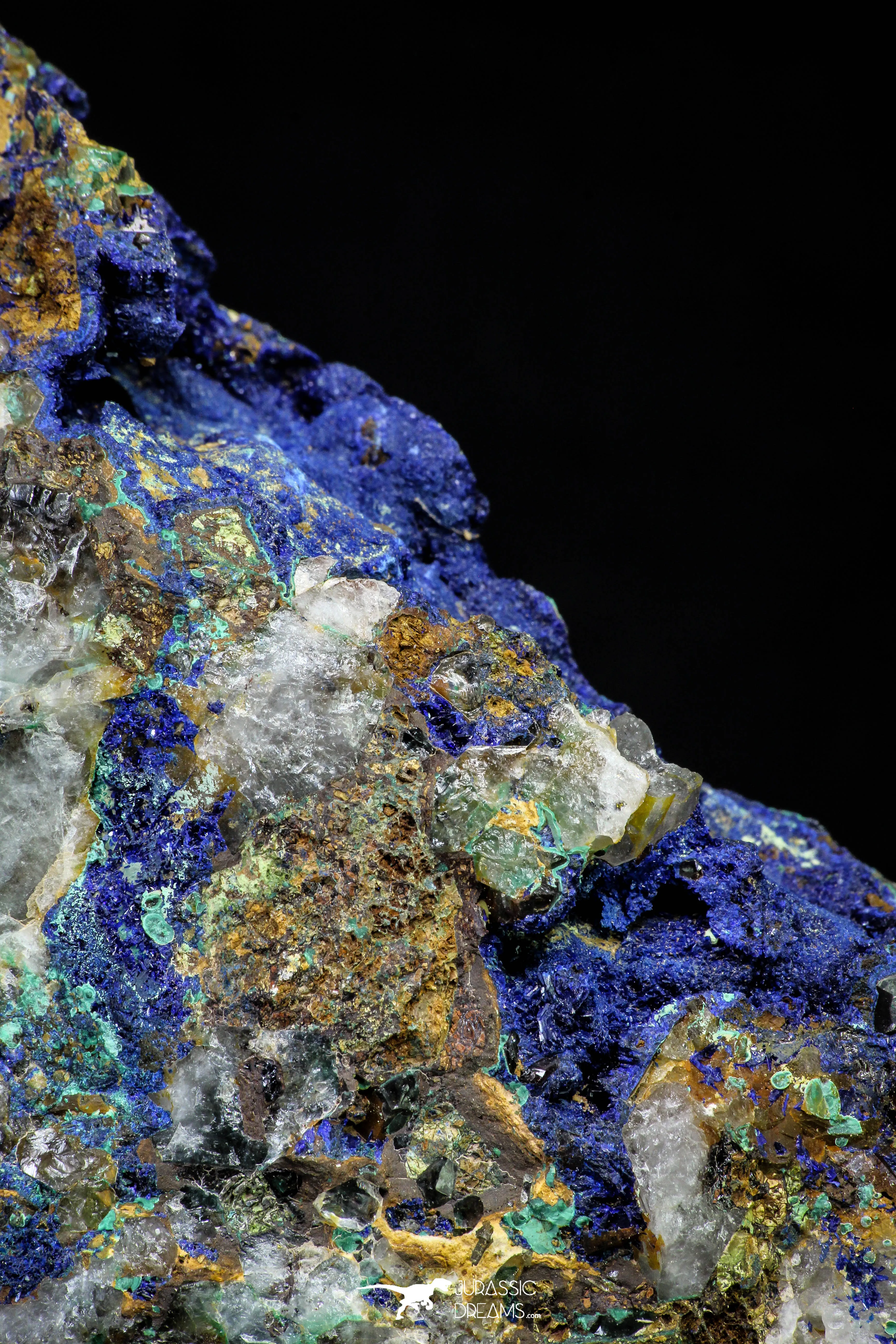 21193 - Beautiful Azurite Cristals   Malachite Cristals in Quartz Matrix - Alnif (South Morocco)