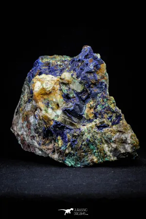 21196 - Beautiful Azurite Cristals   Malachite Cristals   Pyrite Crystals in Quartz Matrix - Alnif (South Morocco)