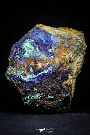 21198 - Beautiful Azurite Cristals   Malachite Cristals in Quartz Matrix - Alnif (South Morocco)