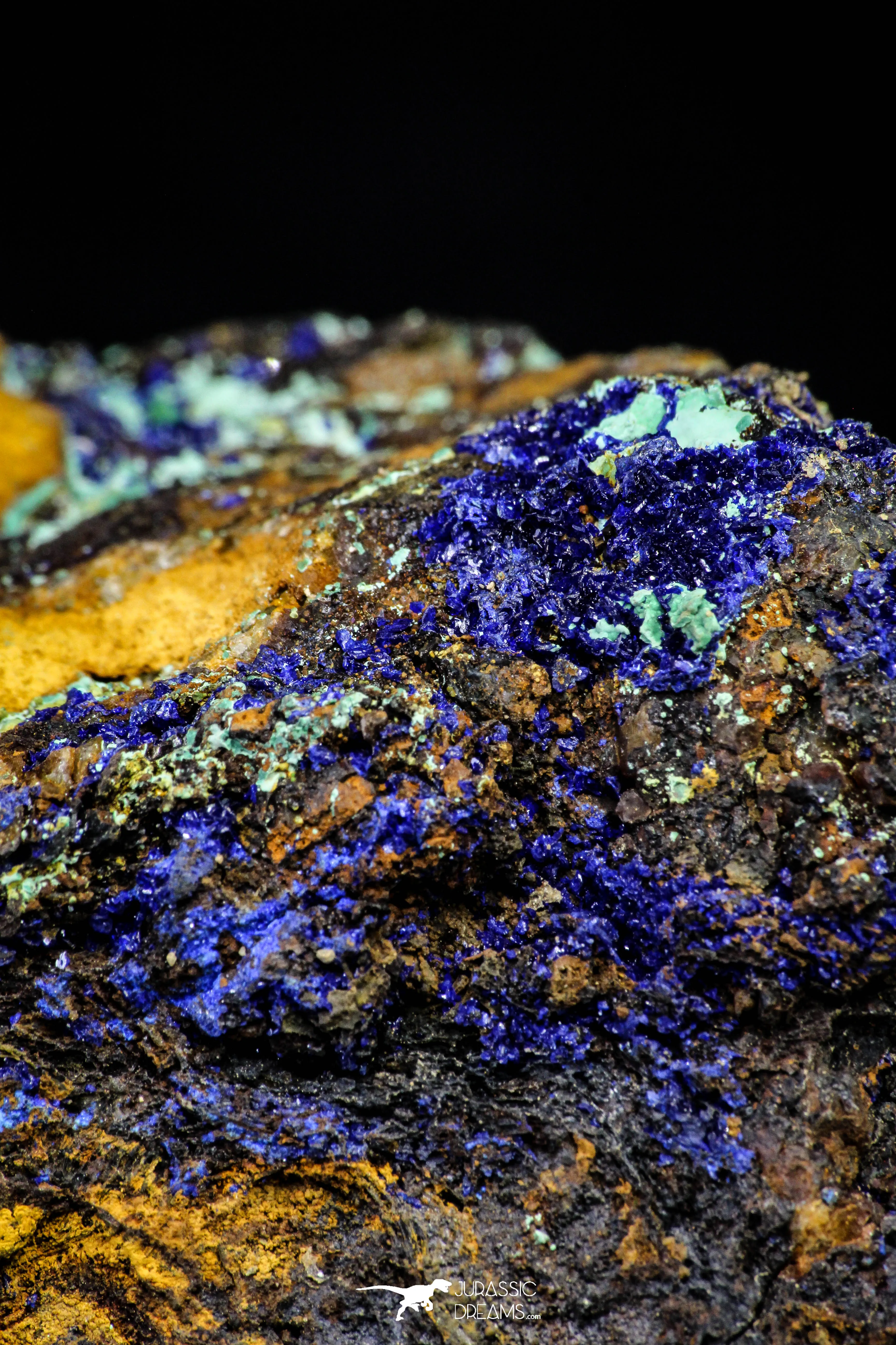 21202 - Beautiful Azurite Cristals   Malachite Cristals in Quartz Matrix - Alnif (South Morocco)