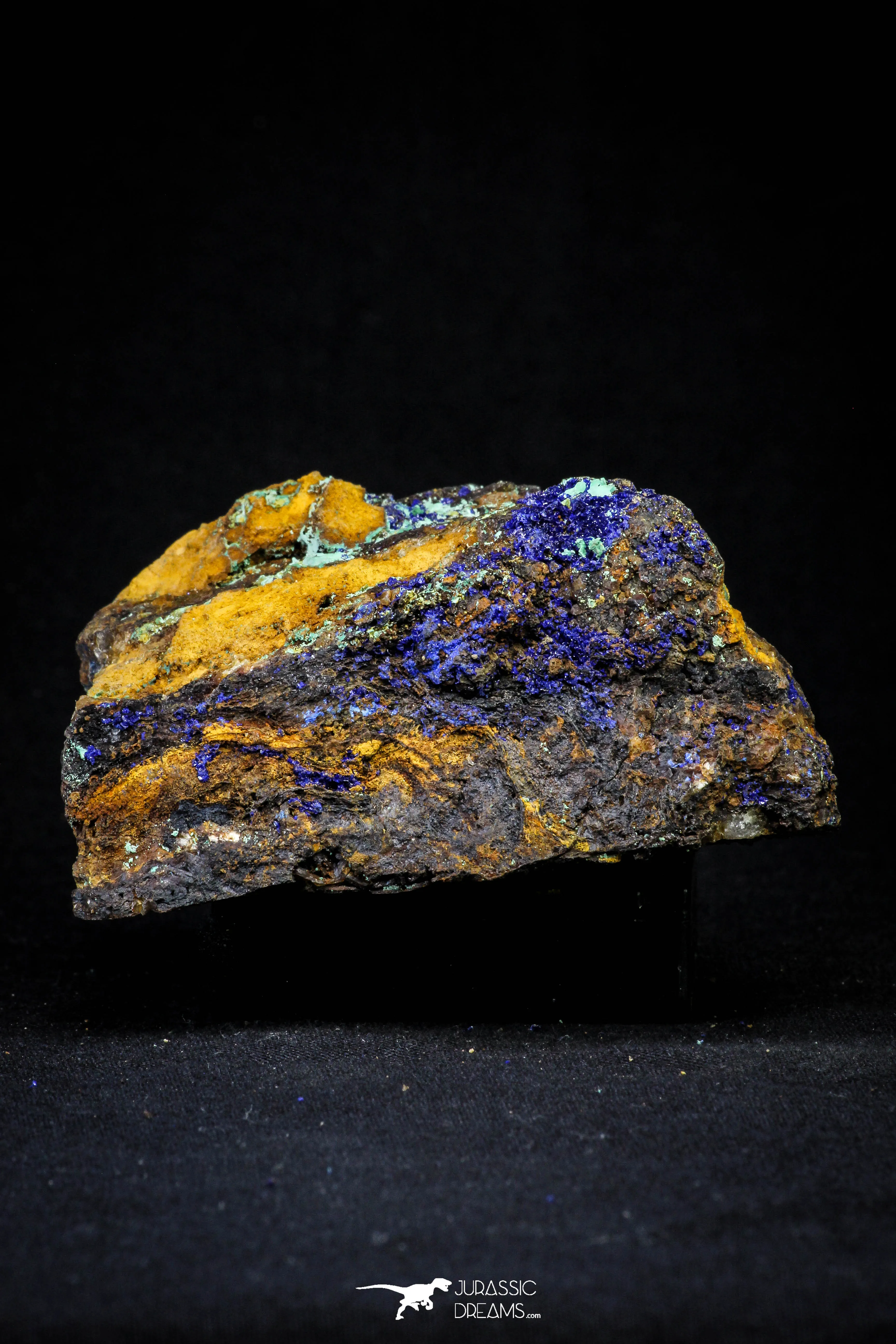21202 - Beautiful Azurite Cristals   Malachite Cristals in Quartz Matrix - Alnif (South Morocco)