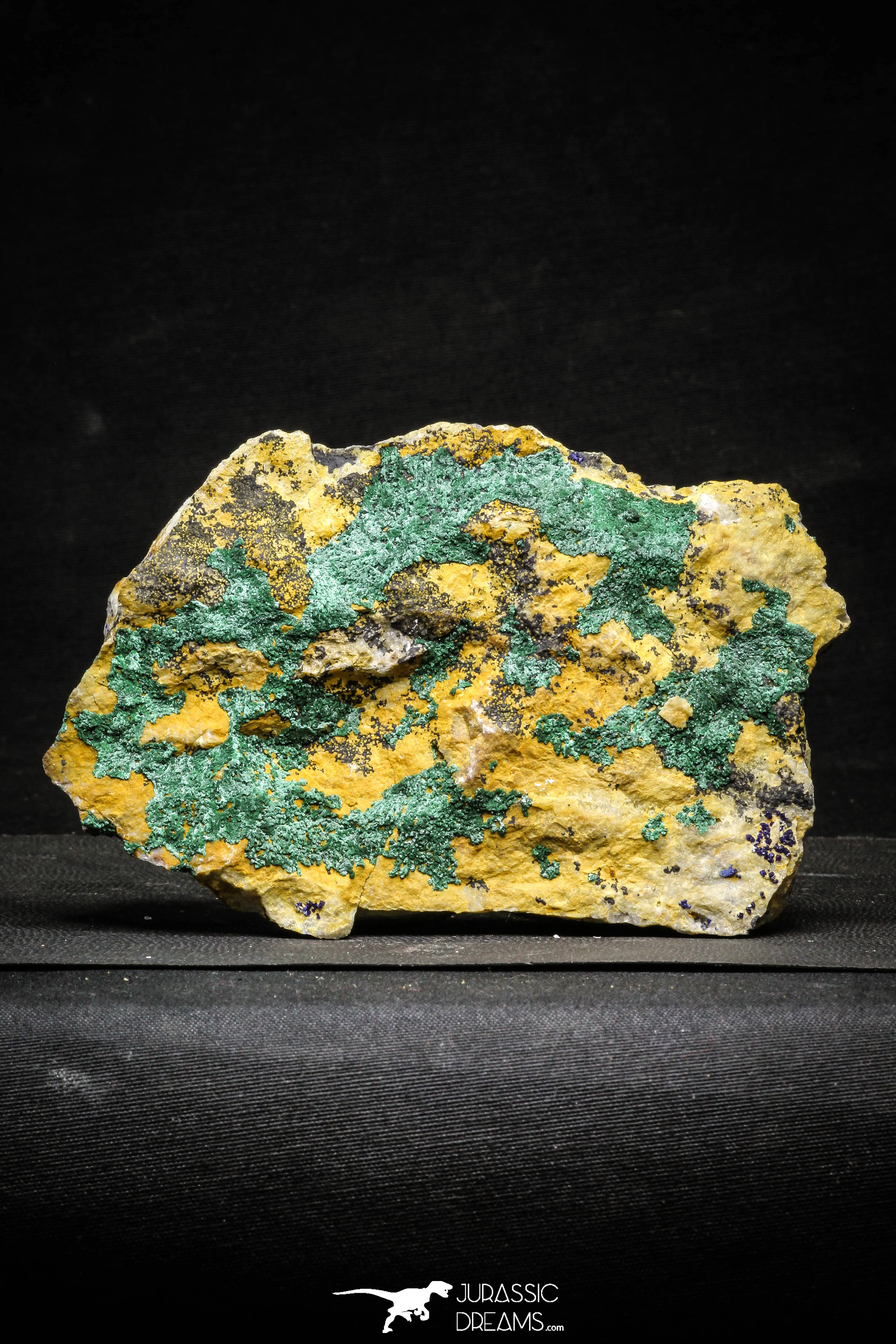 22195 - Beautiful Azurite Cristals   Malachite Cristals in Quartz Matrix - Alnif (South Morocco)