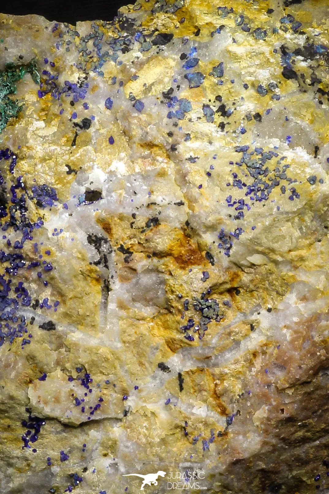 22195 - Beautiful Azurite Cristals   Malachite Cristals in Quartz Matrix - Alnif (South Morocco)
