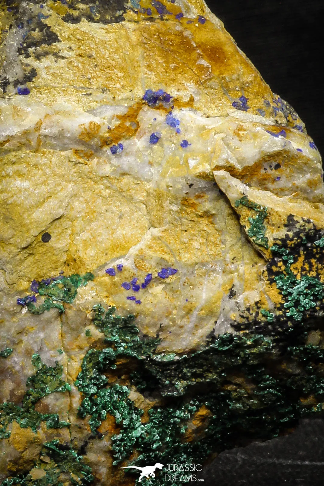 22195 - Beautiful Azurite Cristals   Malachite Cristals in Quartz Matrix - Alnif (South Morocco)