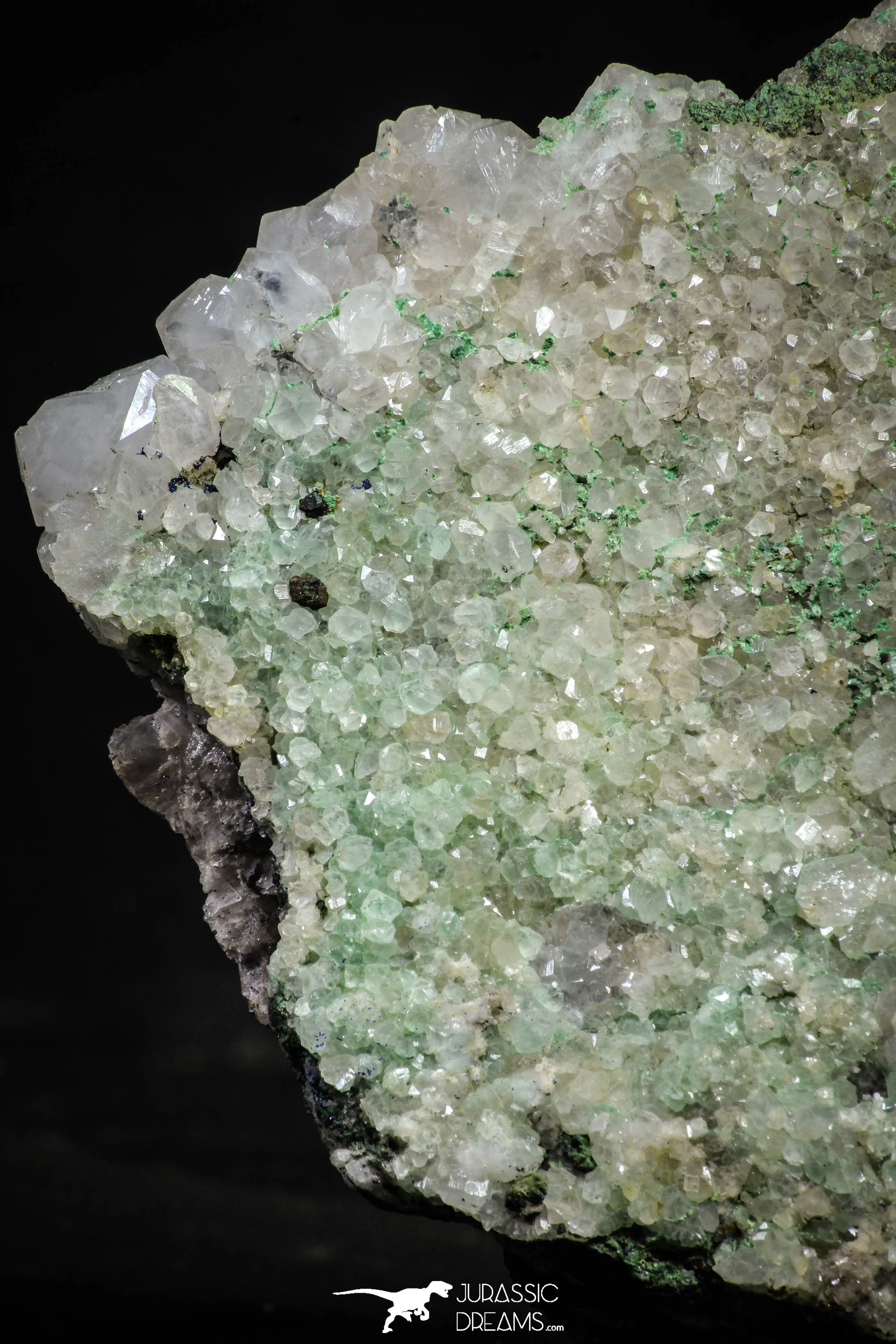 22197 - Azurite Crystals   Quartz Crystals   Barite Crystals in Natural Matrix
