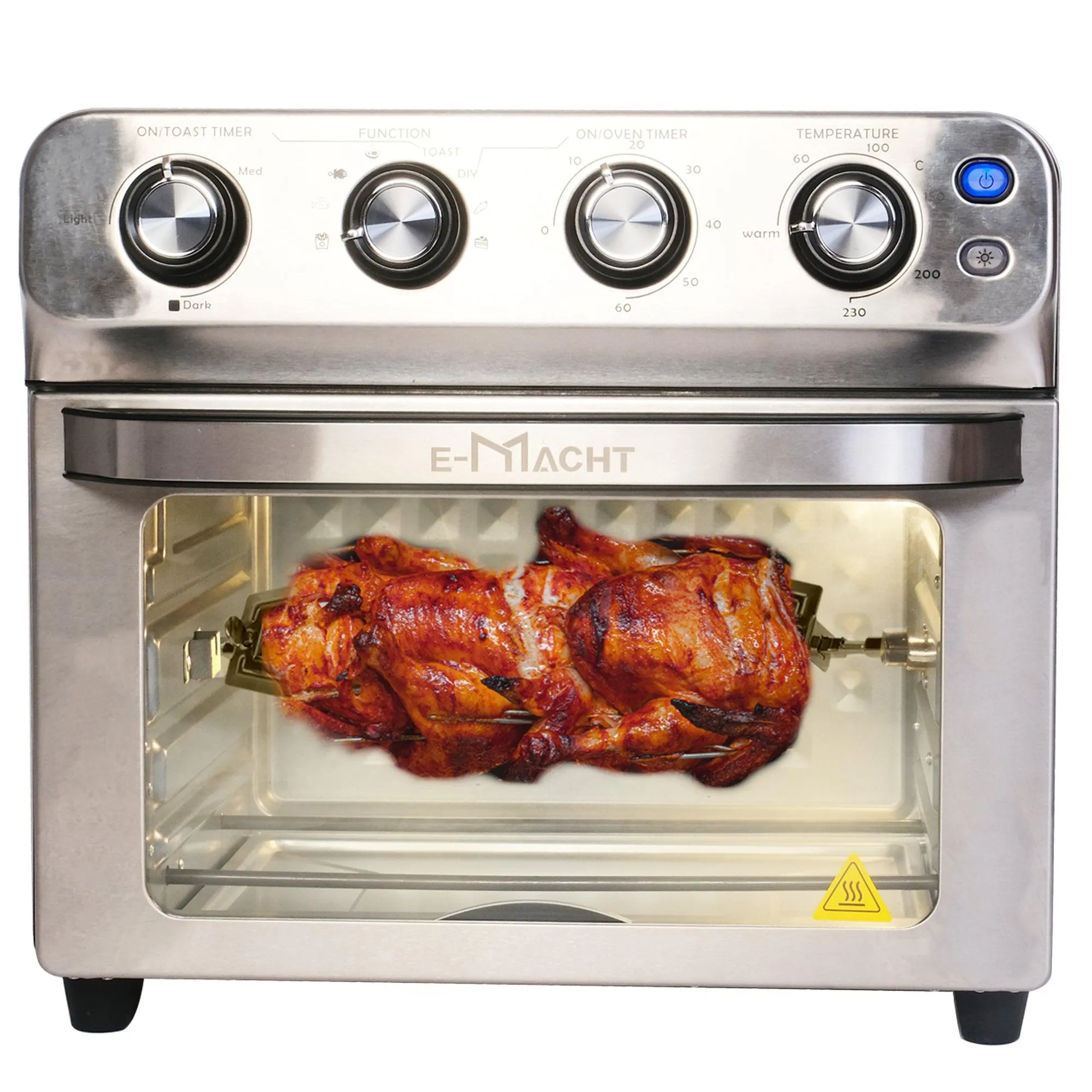 24QT Air Fryer Toaster Oven Combo | 8-in-1 Convection Countertop Oven with 4 Accessories | Stainless Steel Finish, 1700W Power