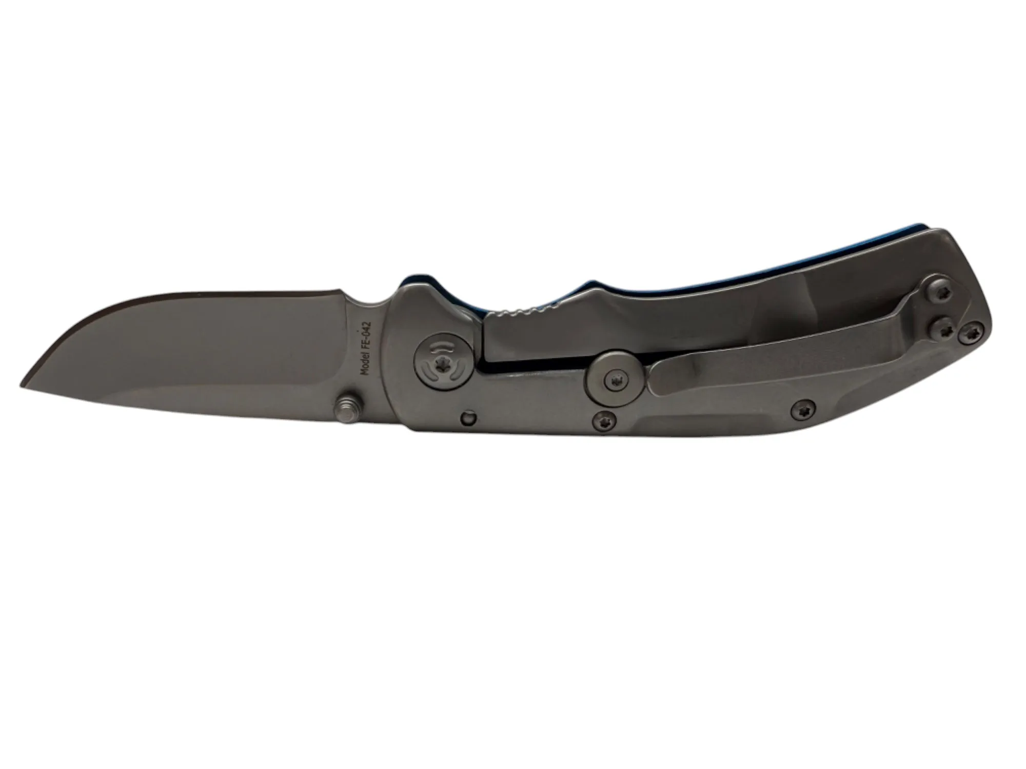 2.55" - Fox Edge Pop Smoke Frame Lock Knife Blue Aluminum - Cobalt Blue 🔥 Blow Out Deal 🔥