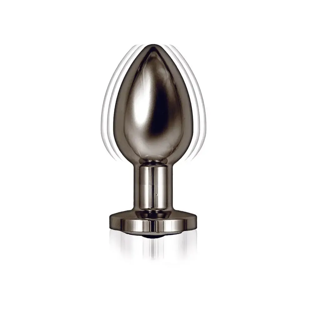 3-inch Stainless Steel Black Rechargeable Vibrating Butt Plug with Remote