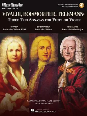 3 Trio Sonatas: Vivaldi, Boismorter and Telemann (Book/Online Audio)