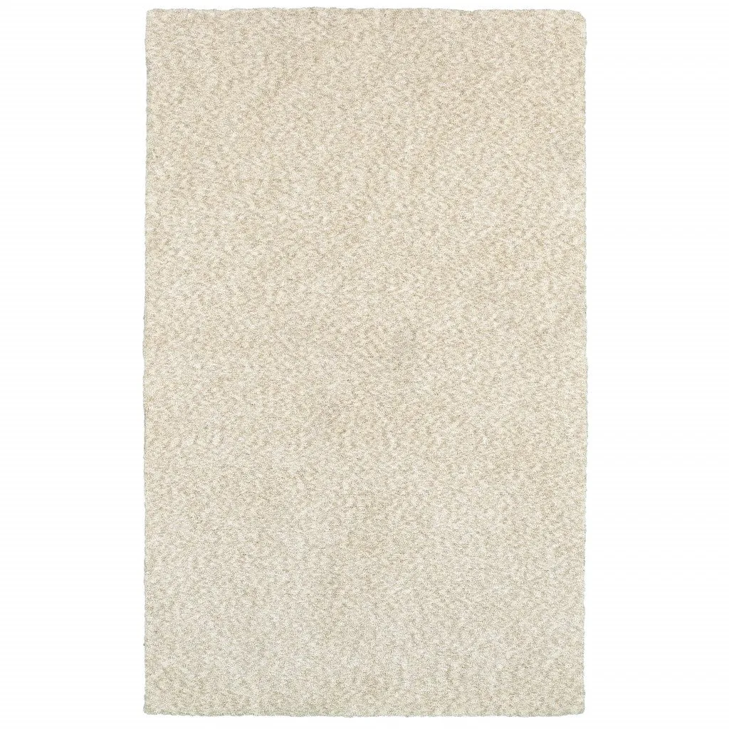 3’ x 5’ Modern Shag Ivory Indoor Area Rug