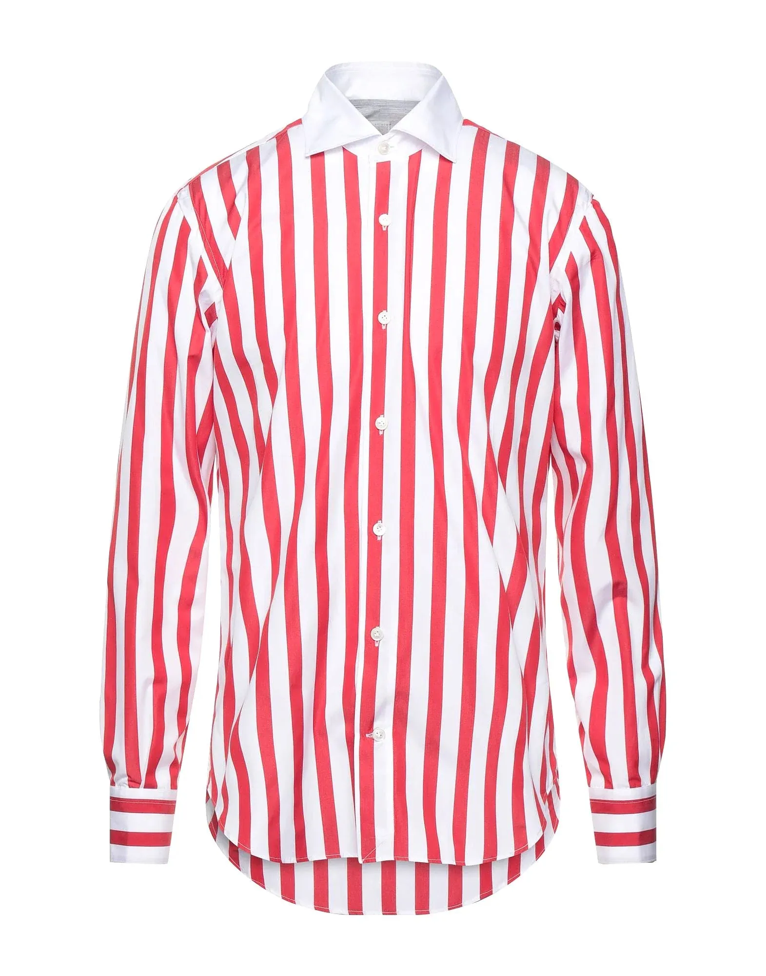 $395 ELEVENTY - Red/White *Wide Spread Contrast Collar* Button Dress Shirt - M