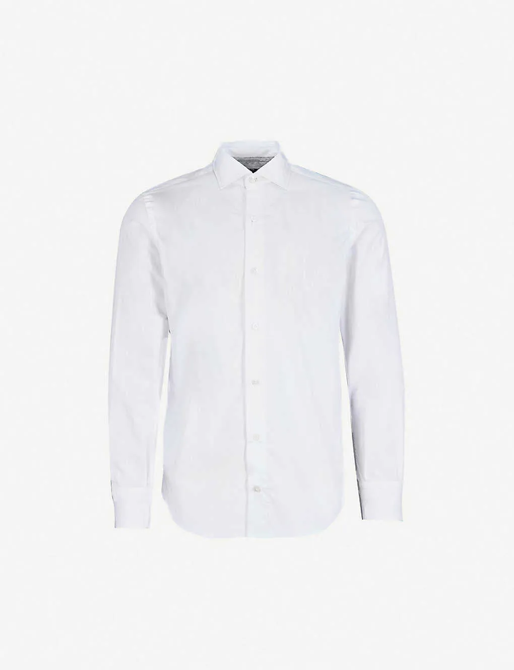 $395 ELEVENTY - *Spread Collar* Slim-Cotton Poplin White Dress Shirt - L (42)