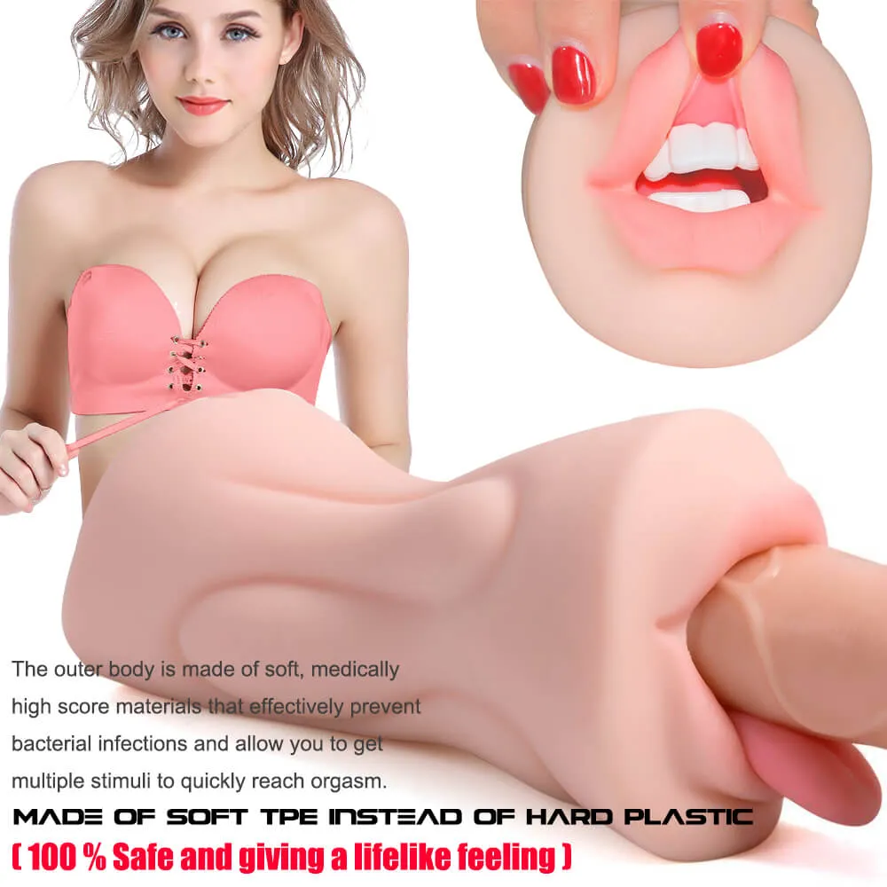3D Realistic Oral Blow Job Deep Throat  Vagina Pocket Pussy Stroker