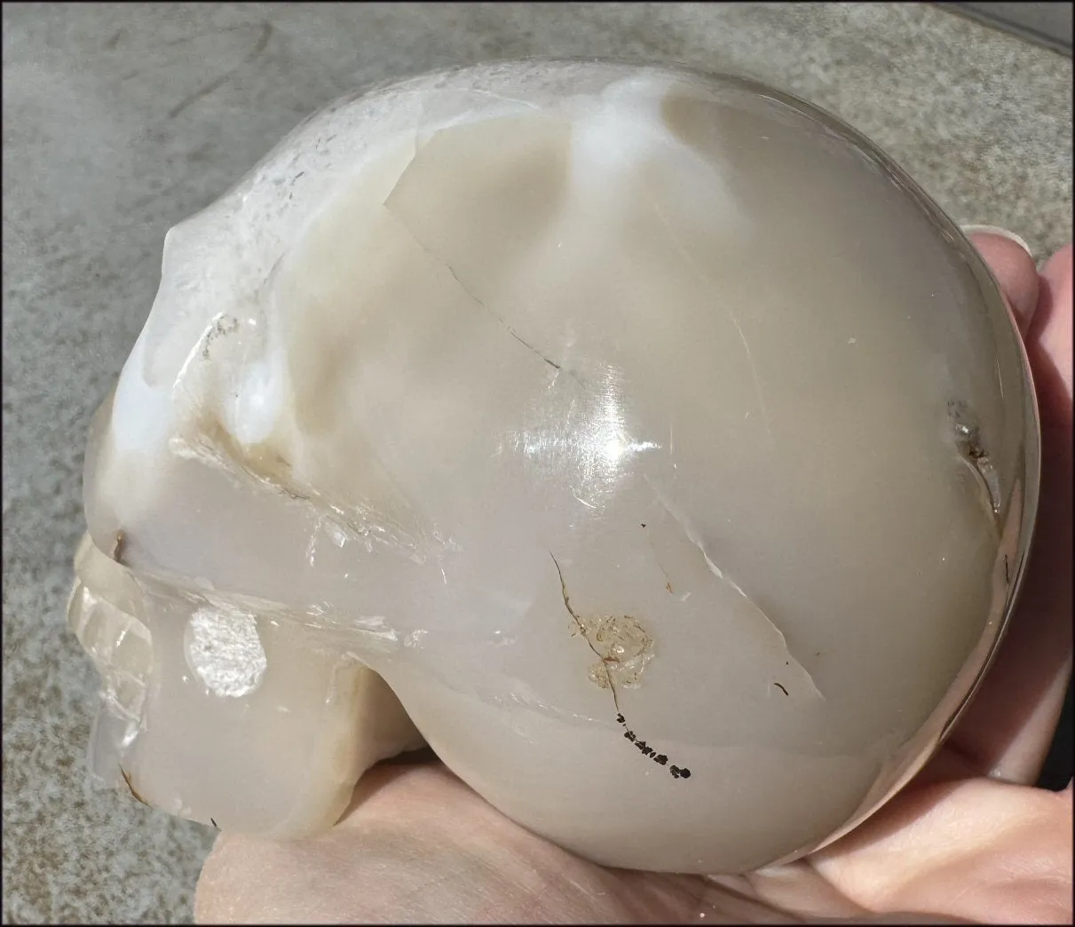 3XL Dendritic Agate GEODE Crystal Skull w/ Fantastic VUGS!