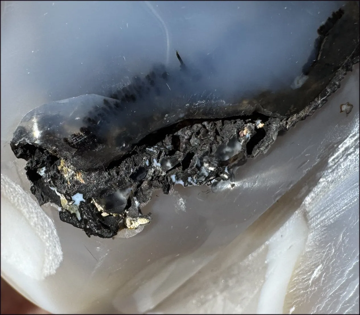 3XL Dendritic Agate GEODE Crystal Skull w/ Fantastic VUGS!