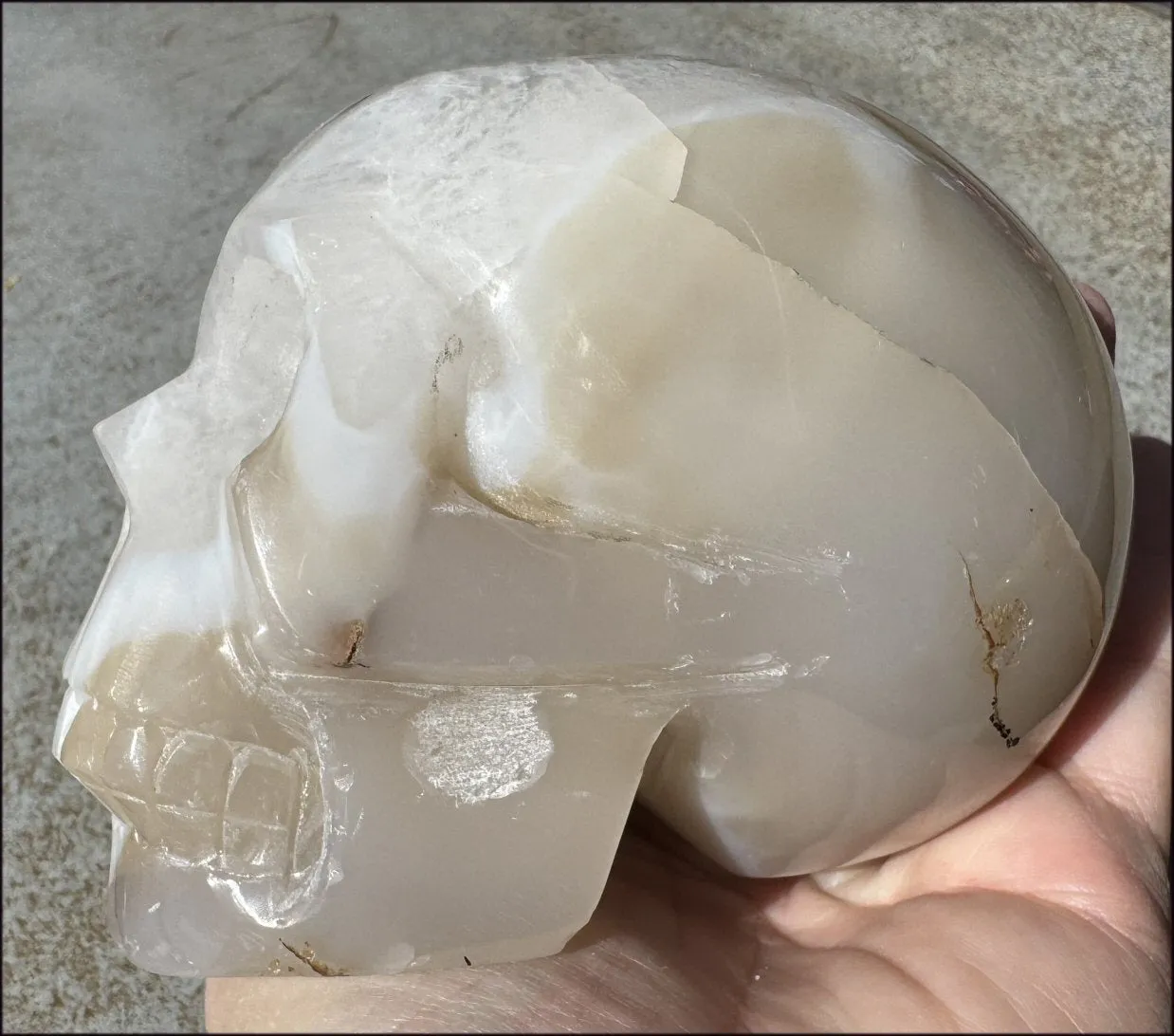 3XL Dendritic Agate GEODE Crystal Skull w/ Fantastic VUGS!