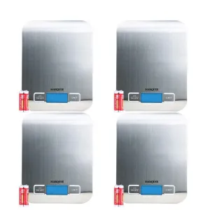 4 PACK | Digital Kitchen Scale | Multifunction Food Scale with LCD Display| From 0.01oz/1g to 11lb/5kg Capacity | Great for cooking, baking, jewelry and postage | Batteries Included |