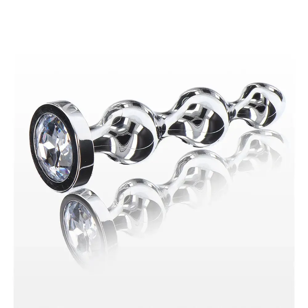 4.5-inch Toy Joy Stainless Steel Metal Medium Diamond Anal Beads