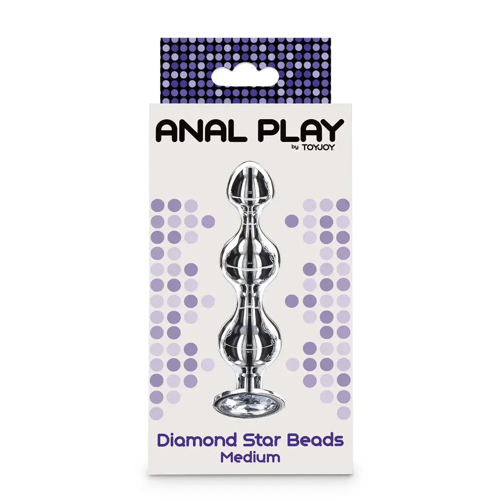 4.5-inch Toy Joy Stainless Steel Metal Medium Diamond Anal Beads