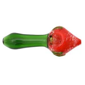 4.5" Strawberry Art Glass Hand Pipe - Design May Vary - (1 Count)