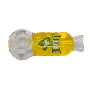 4" Glycerine Chilled Glass Hand Pipe Shred It - Various Colors - (1 Count)